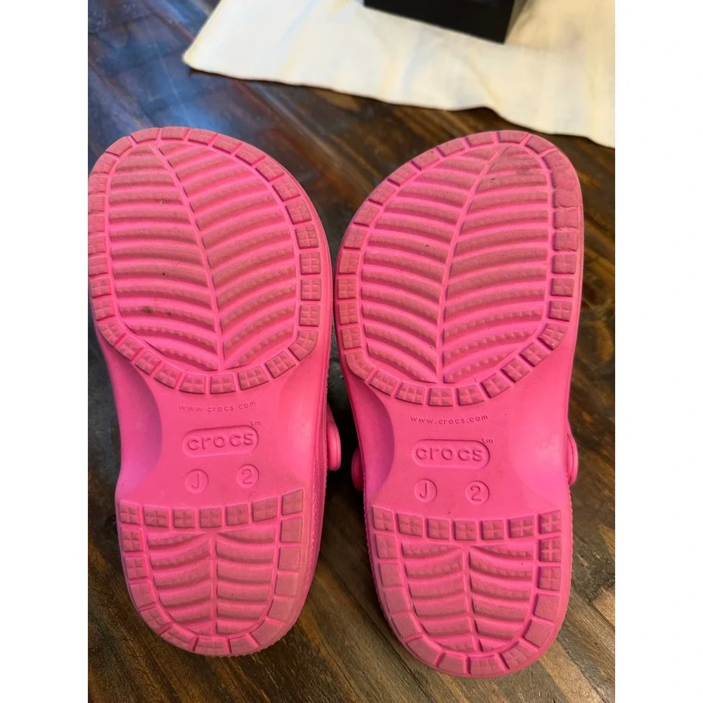 Crocs Kids Baya Clog Pink Celestial Moon Cloud Charms Size J2 Water Shoes Junior